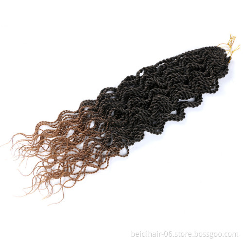 18inch Wavy Senegalese Twists Crochet Braids Synthetic Artificial Hair Extension Curly Pre looped Senegal Twist Braids Curly